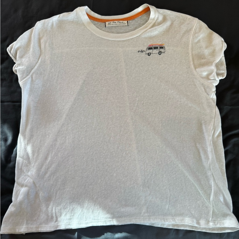 We The Free White Tee with Embroidered Van